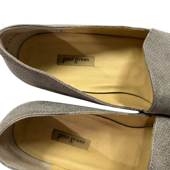 Paul Green Shoes Size 6.5 US 9 Naomi Perforated‎ Metallic Smoking Loafers - Picture 5 of 12